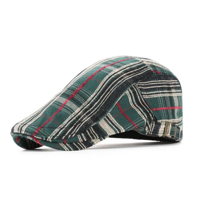 Scotticize Style Checkered Peaked Beret Hat - Image 5