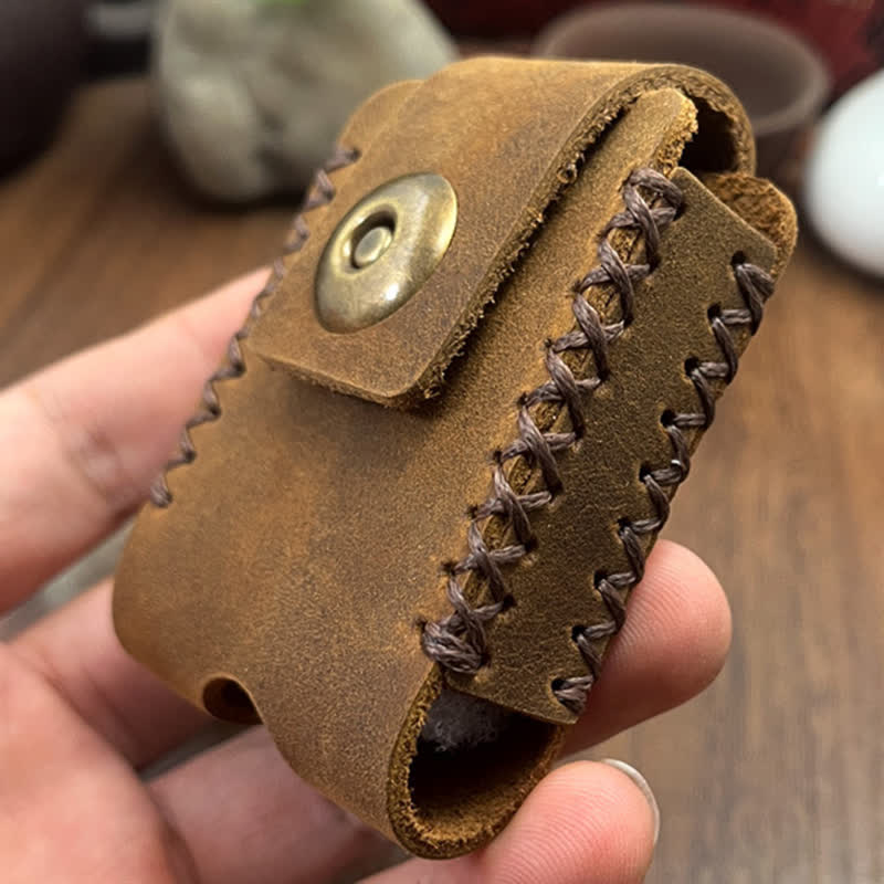 Sewing Design Handmade Lighter Holder Leather Belt Bag - Image 3