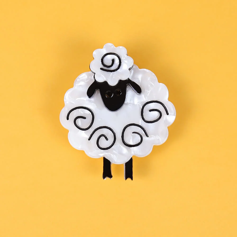 Sheep Handmade Acrylic Brooch Fashion Animal Accessories