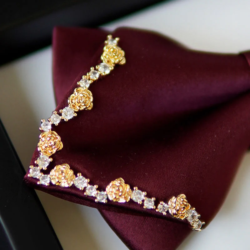 Shining Gilded Rose Edge Double Layers Bow Tie - Image 5