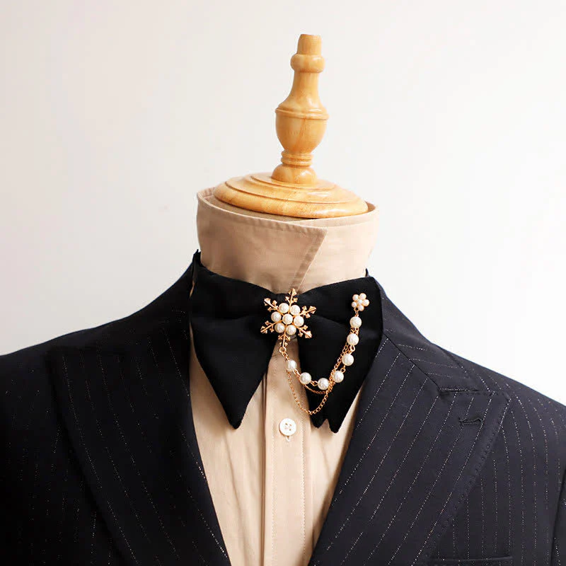 Shining Rhinestone Black Velvet Bow Ties Bundle Set - Image 4