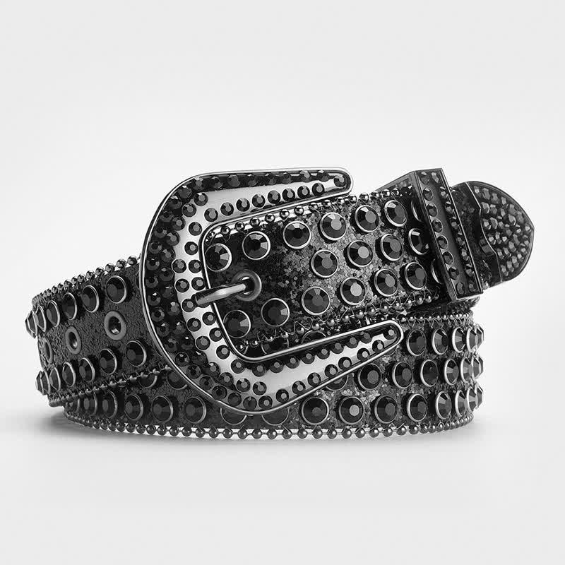 Shinning Rhinestone Crystal Studded Leather Belt - Image 12