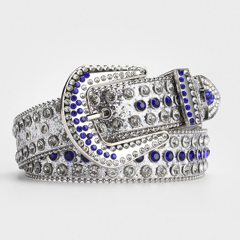 Shinning Rhinestone Crystal Studded Leather Belt - Image 7