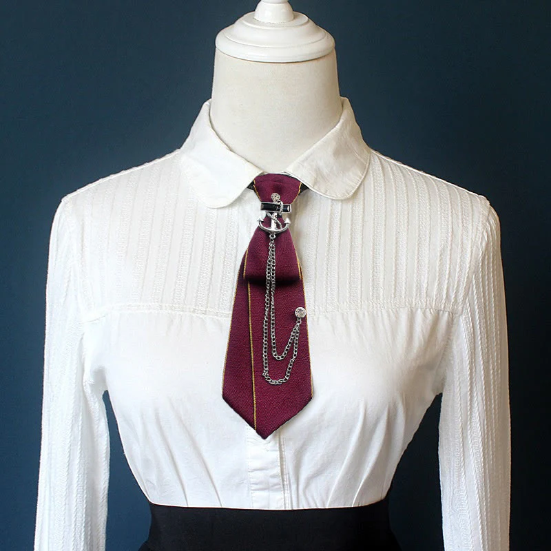 Ship Anchor Pre-tied Unisex Necktie With Adjustable Band - Image 3