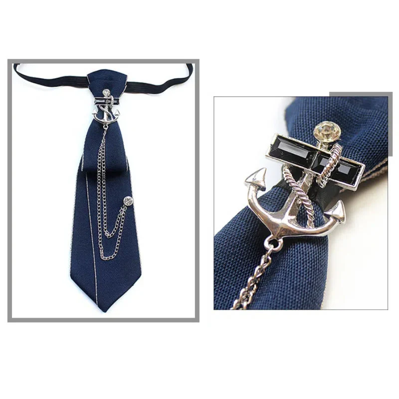 Ship Anchor Pre-tied Unisex Necktie With Adjustable Band - Image 5