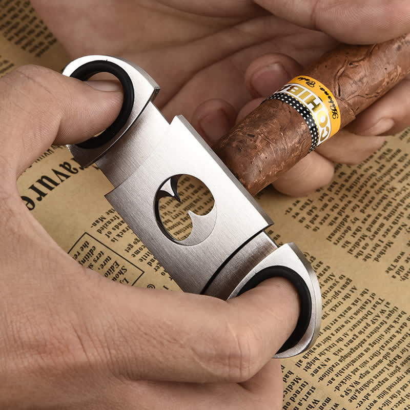 Silver Classic Portable Guillotine Gadget Cigar Cutter - Image 2
