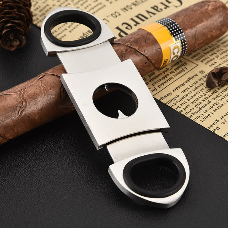 Silver Classic Portable Guillotine Gadget Cigar Cutter - Image 3