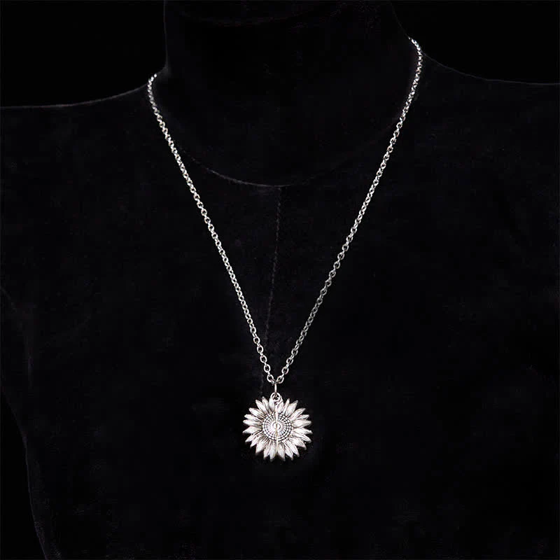 Silver DIY Sunflower Theme Hidden Knife Belt Buckle Necklace Bundle Set - Image 10
