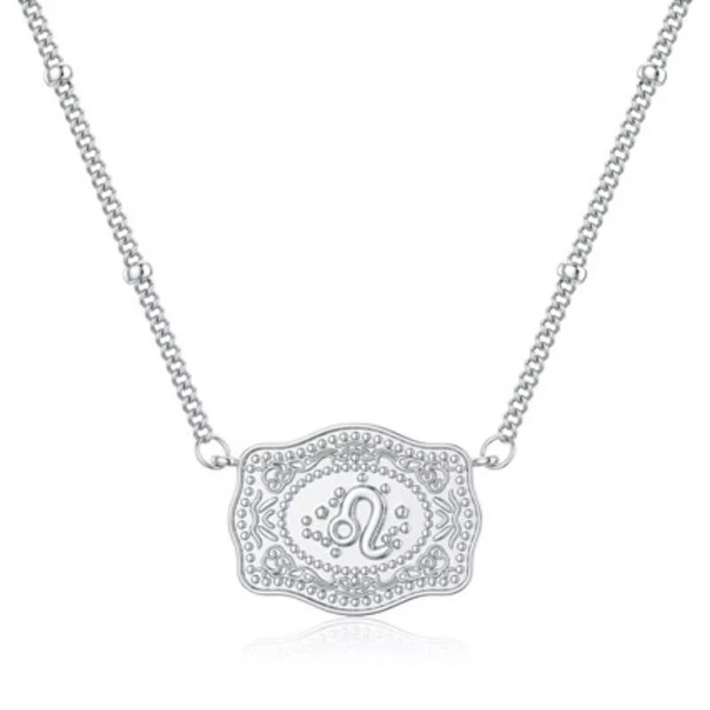Silver Mini Embossed Twelve Zodiac Signs Necklace - Image 3