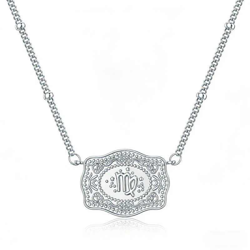 Silver Mini Embossed Twelve Zodiac Signs Necklace - Image 5