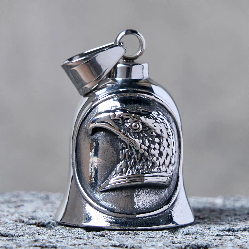 Silver Punk Eagle Riding Bell Keychain - Image 2