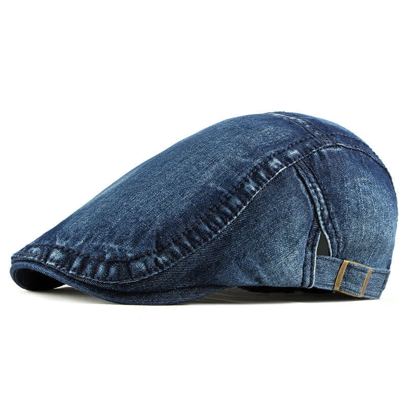 Simple Jean Denim Casquette Beret Cap - Image 10
