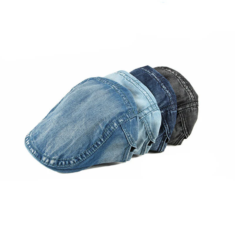 Simple Jean Denim Casquette Beret Cap - Image 3