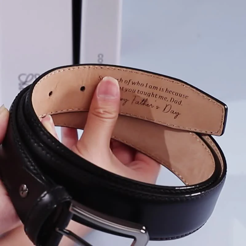 Simple Personalized Engraved Tip Custom Leather Belt - Image 4