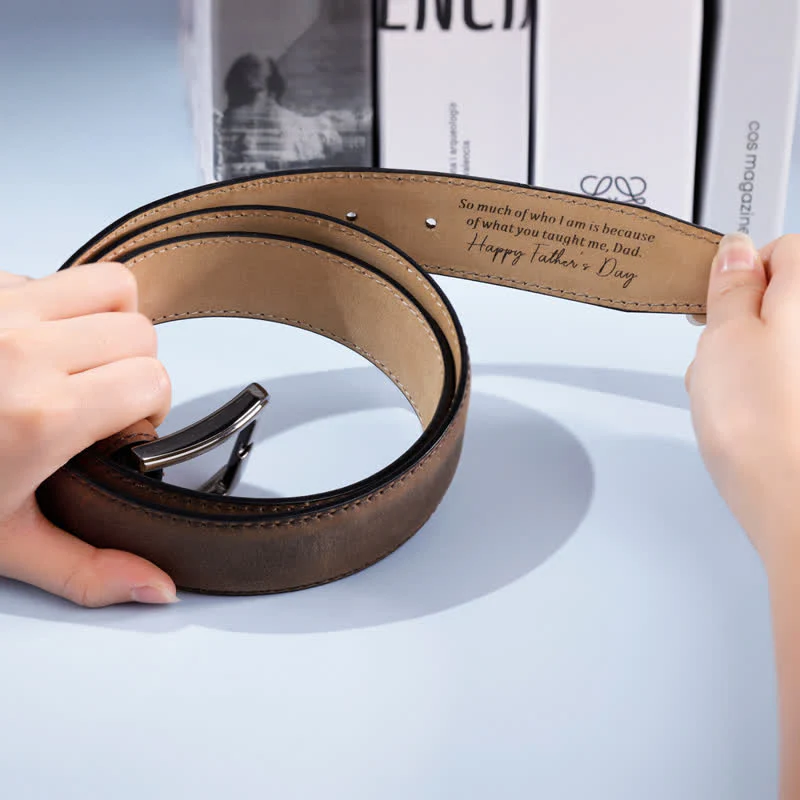 Simple Personalized Engraved Tip Custom Leather Belt - Image 5