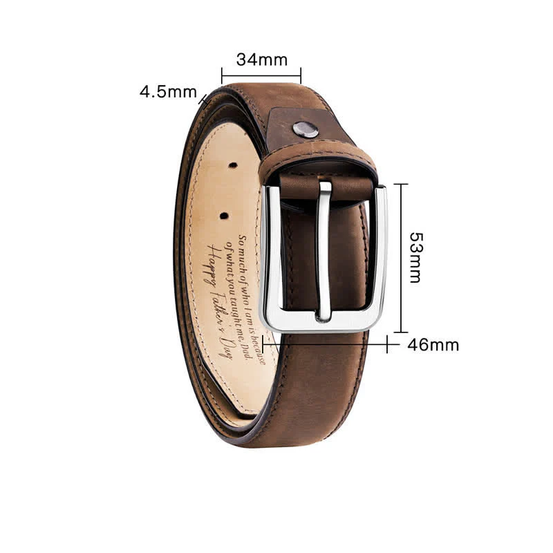Simple Personalized Engraved Tip Custom Leather Belt - Image 6