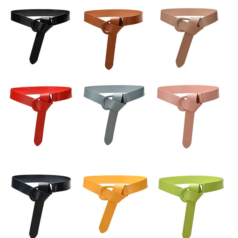 Simple Wide Waist Belt For Women Leather Knot Belt - Image 13