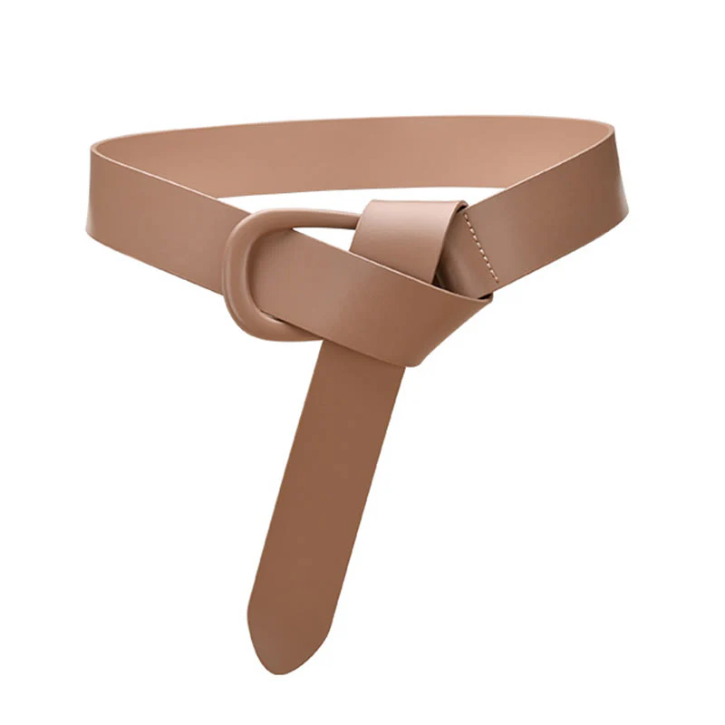 Simple Wide Waist Belt For Women Leather Knot Belt - Image 18
