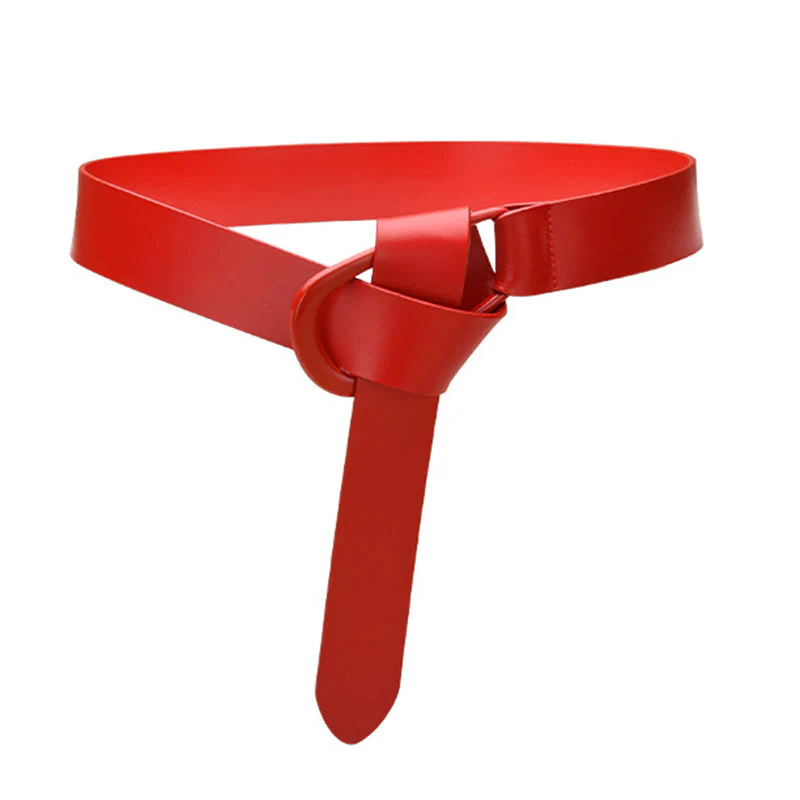 Simple Wide Waist Belt For Women Leather Knot Belt - Image 22