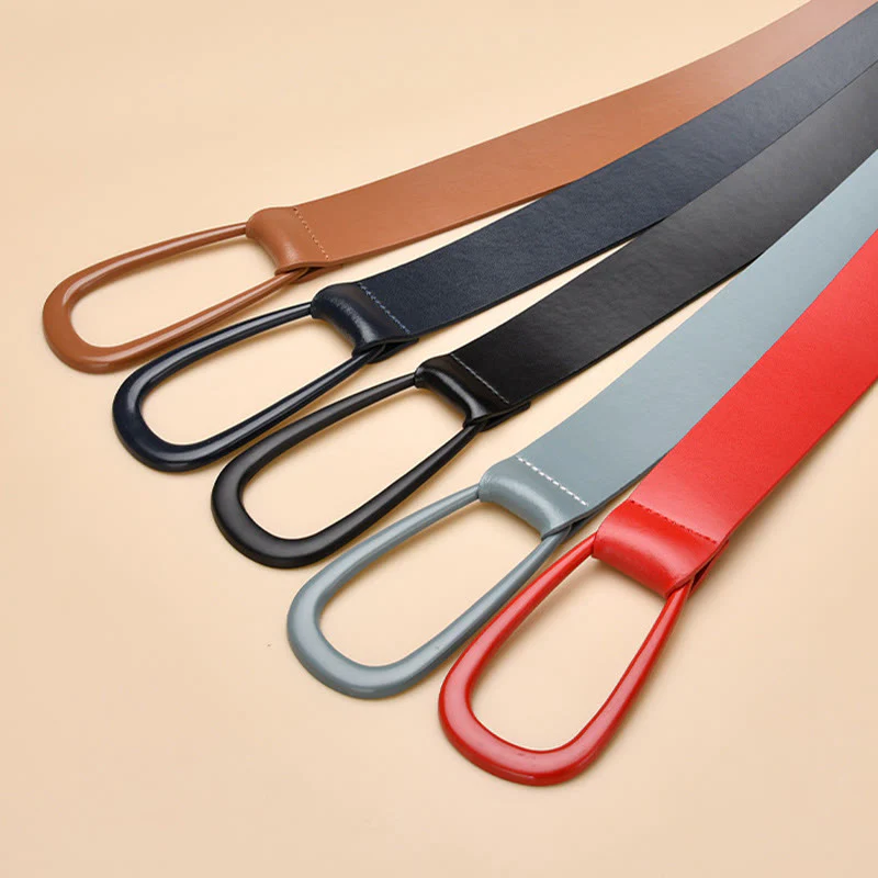 Simple Wide Waist Belt For Women Leather Knot Belt - Image 6