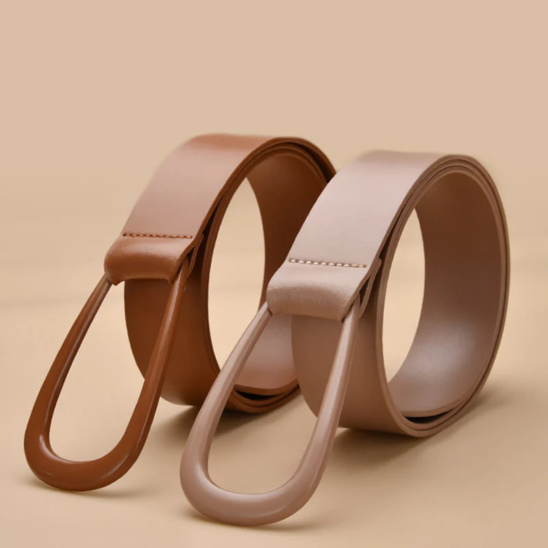 Simple Wide Waist Belt For Women Leather Knot Belt - Image 8