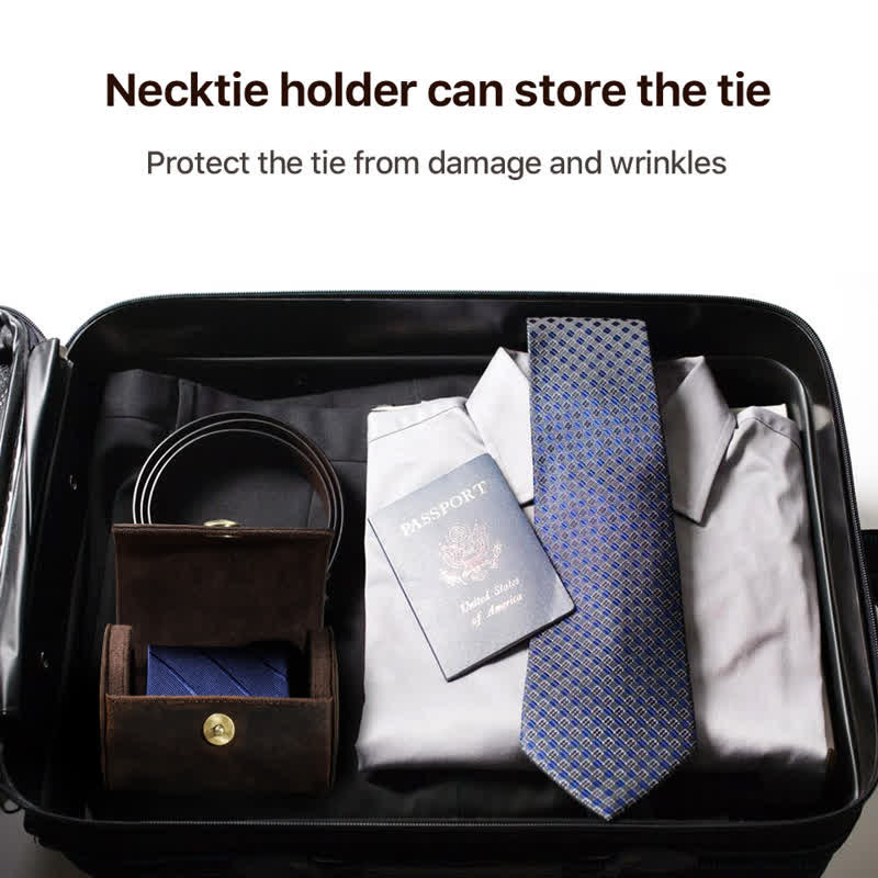 Single Necktie Retro Box Genuine Leather Case - Image 11