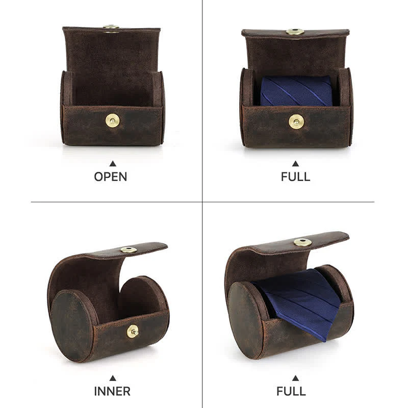 Single Necktie Retro Box Genuine Leather Case - Image 7