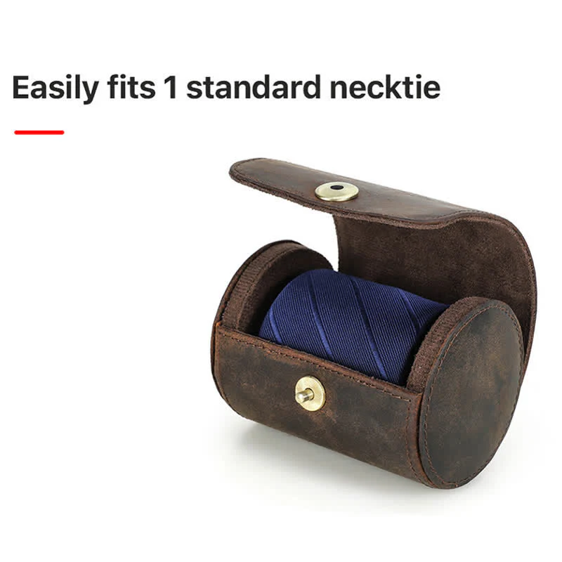 Single Necktie Retro Box Genuine Leather Case - Image 9