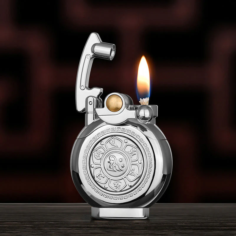 Six Character Mantra Rocker Arm Ignition Kerosene Lighter - Image 6
