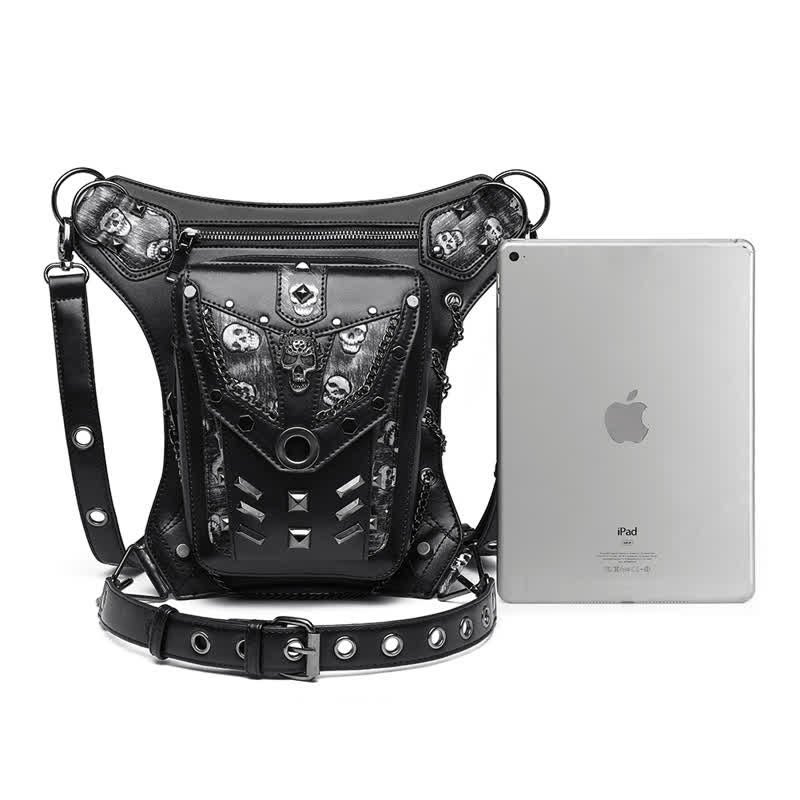 Skull Studs Decoration Steampunk Chain Waist Leg Bag - Image 7
