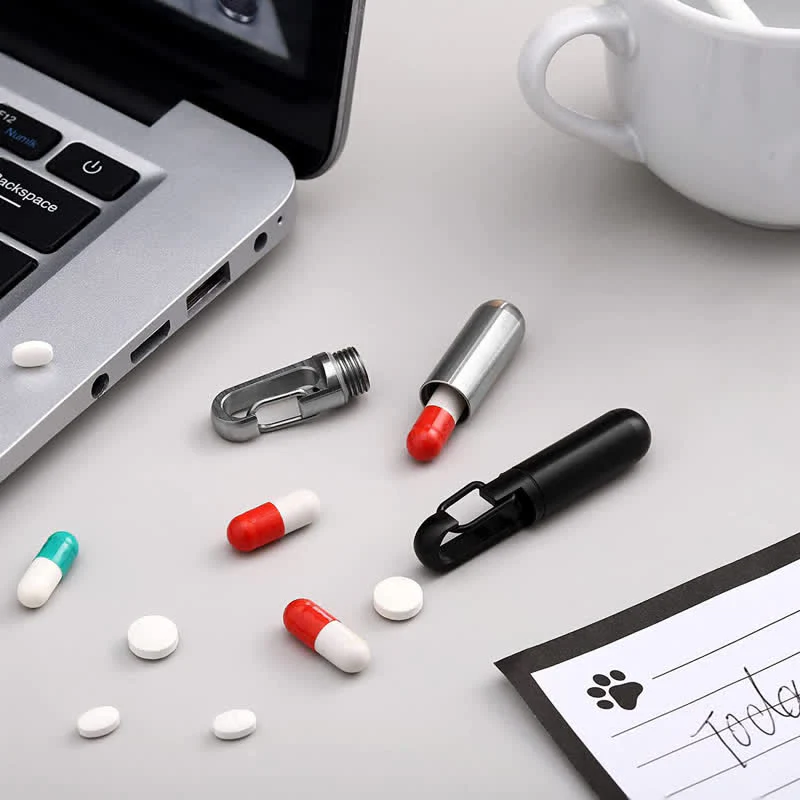 Small Portable Pill Organizer Keychain - Image 4