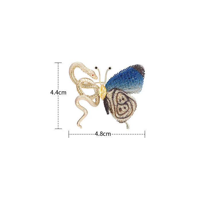 Snake And Butterfly Brooch Metal Shirt Accessories - Image 3