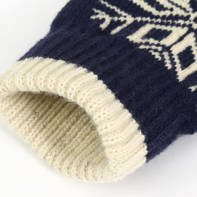Snowflake Pattern Winter Thicken Knitted Gloves - Image 5