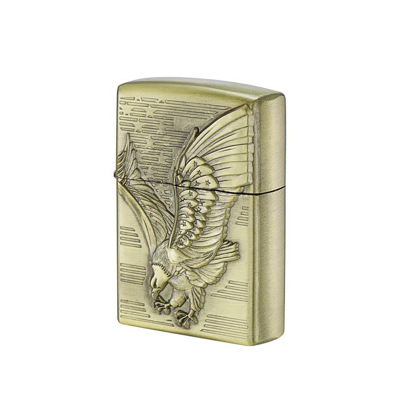 Soaring Eagle Bronze Refillable Kerosene Lighter - Image 2