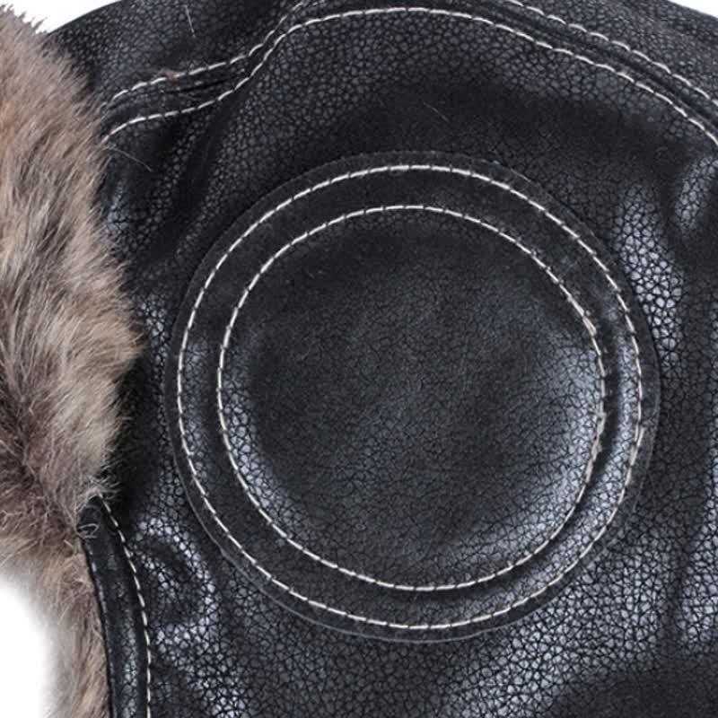 Soft Fluffy Ear Protection Imitation Leather Trapper Hat - Image 9