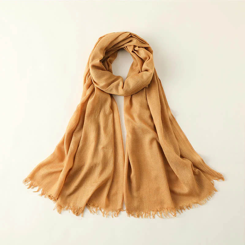 Solid Color Crinkle Travel Wrap Thin Summer Scarf - Image 10