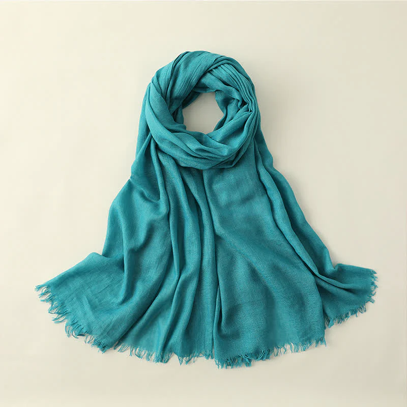 Solid Color Crinkle Travel Wrap Thin Summer Scarf - Image 11