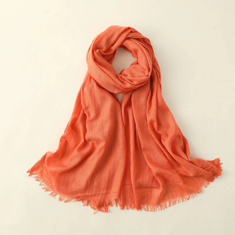 Solid Color Crinkle Travel Wrap Thin Summer Scarf - Image 12