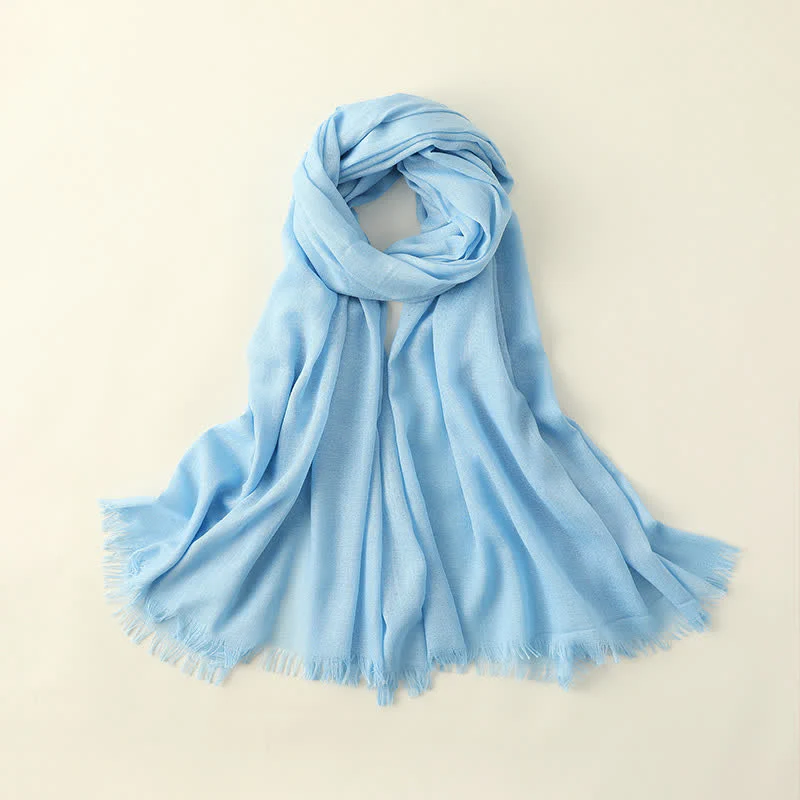 Solid Color Crinkle Travel Wrap Thin Summer Scarf - Image 14
