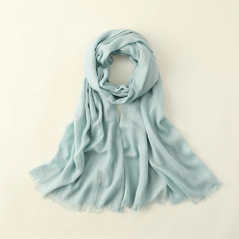 Solid Color Crinkle Travel Wrap Thin Summer Scarf - Image 15