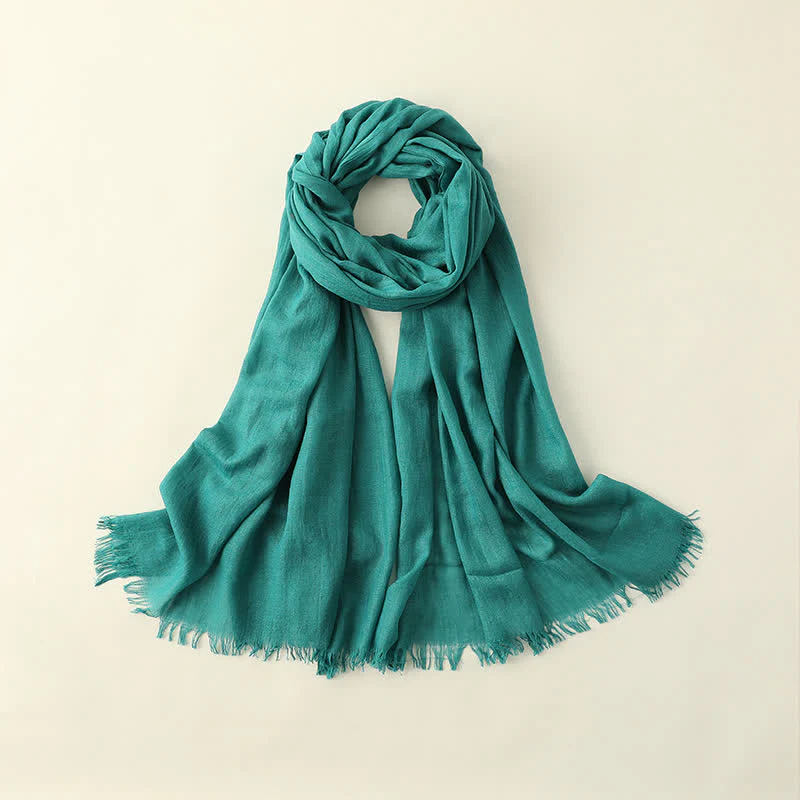 Solid Color Crinkle Travel Wrap Thin Summer Scarf - Image 18