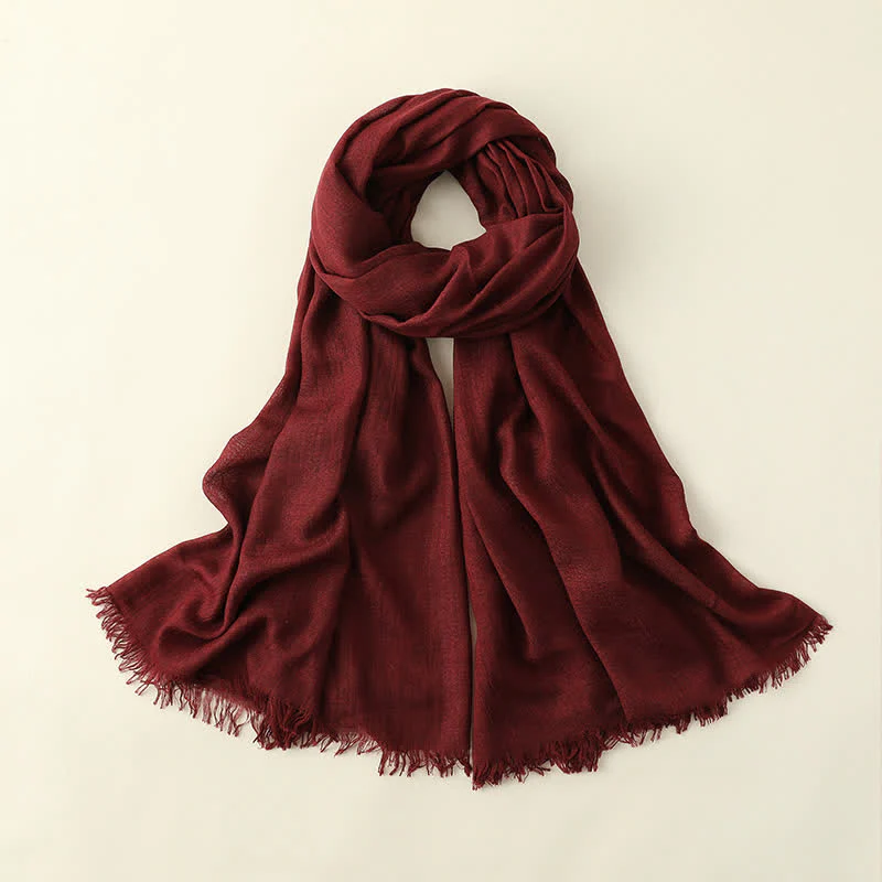 Solid Color Crinkle Travel Wrap Thin Summer Scarf - Image 21