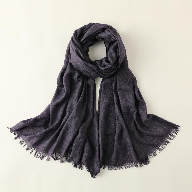 Solid Color Crinkle Travel Wrap Thin Summer Scarf - Image 22