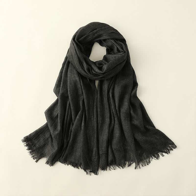 Solid Color Crinkle Travel Wrap Thin Summer Scarf - Image 23
