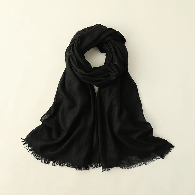 Solid Color Crinkle Travel Wrap Thin Summer Scarf - Image 25