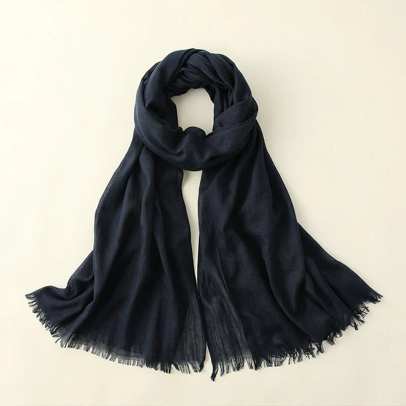 Solid Color Crinkle Travel Wrap Thin Summer Scarf - Image 29