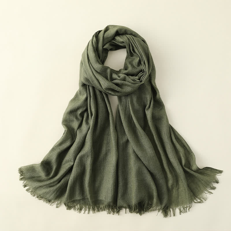 Solid Color Crinkle Travel Wrap Thin Summer Scarf - Image 31
