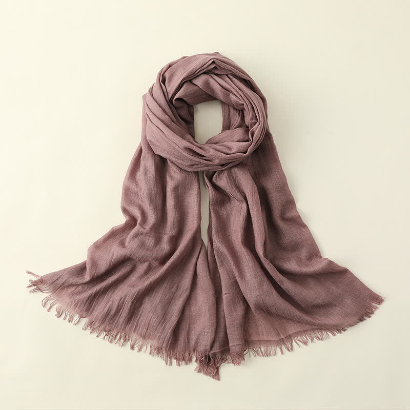 Solid Color Crinkle Travel Wrap Thin Summer Scarf - Image 32