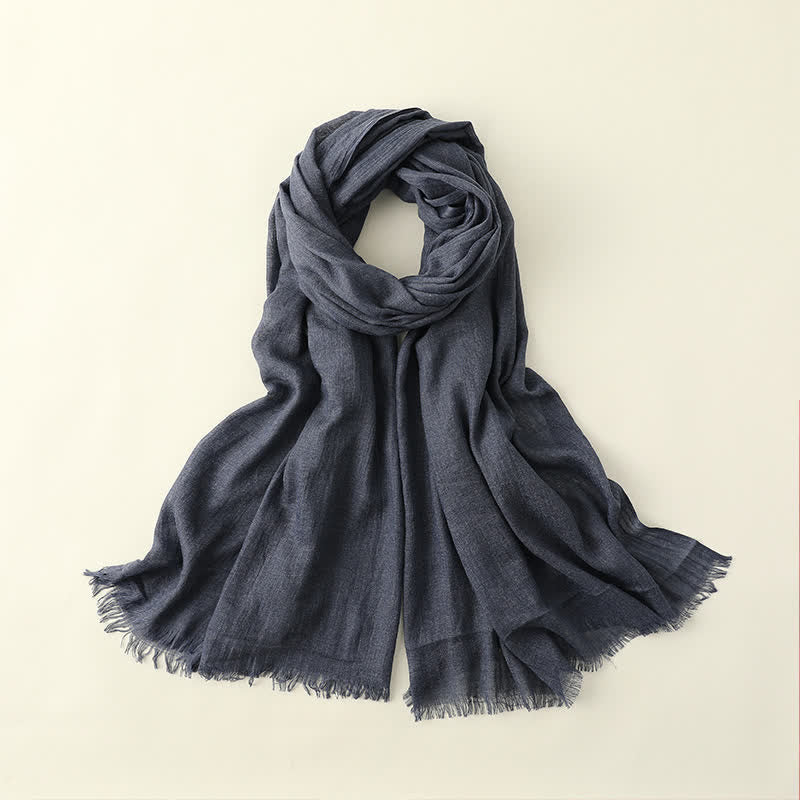 Solid Color Crinkle Travel Wrap Thin Summer Scarf - Image 34