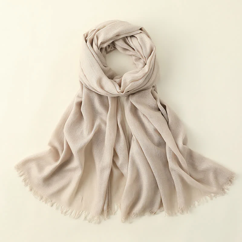 Solid Color Crinkle Travel Wrap Thin Summer Scarf - Image 36